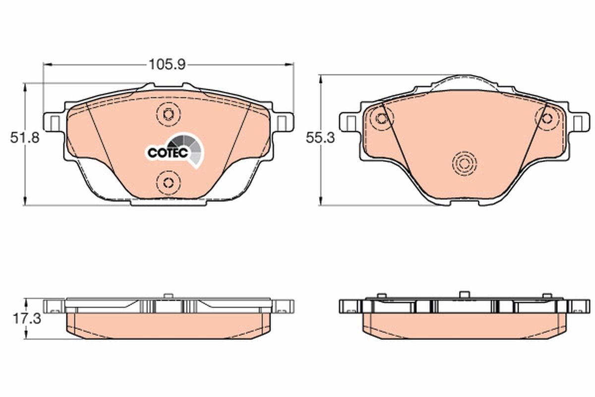 TRW GDB2034 Brake pad set, disc brake