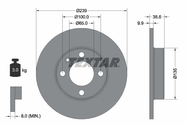 TEXTAR 92009303 Brake disc