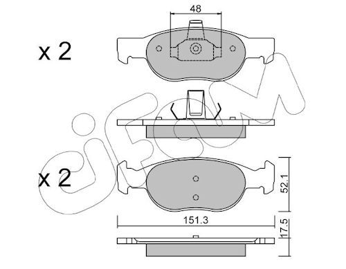 CIFAM 822-079-2 Brake pad set, disc brake