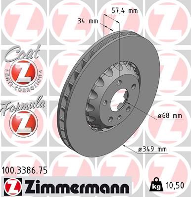 ZIMMERMANN 100.3386.75 Brake disc