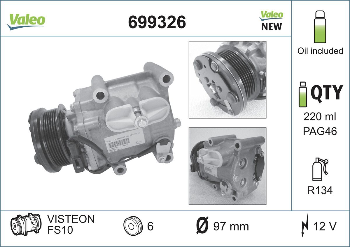 VALEO 699326 Compressor, air conditioning