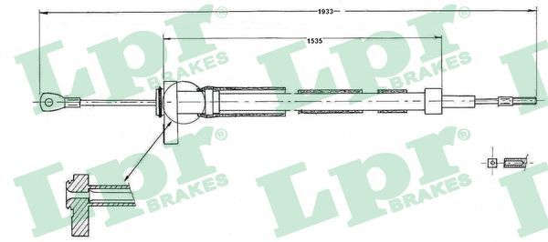 LPR C0900B Cable pull, parking brake