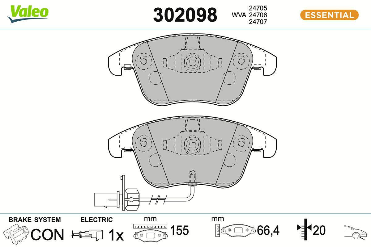 VALEO 302098 Brake pad set, disc brake