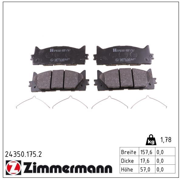 ZIMMERMANN 24350.175.2 Brake pad set, disc brake