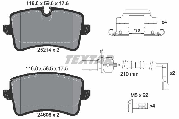TEXTAR 2521402 Brake pad set, disc brake
