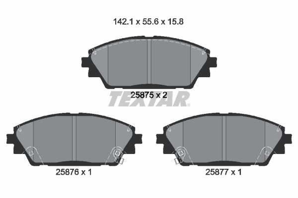 TEXTAR 2587501 Brake pad set, disc brake