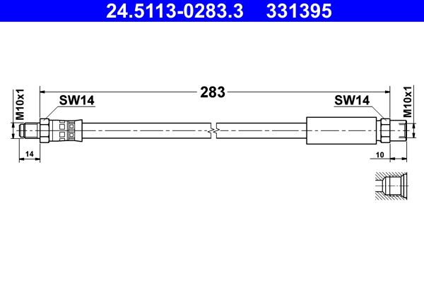 ATE 24.5113-0283.3 Brake hose