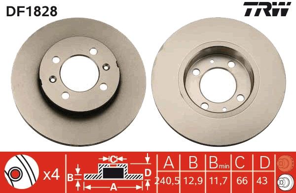 TRW DF1828 Brake disc