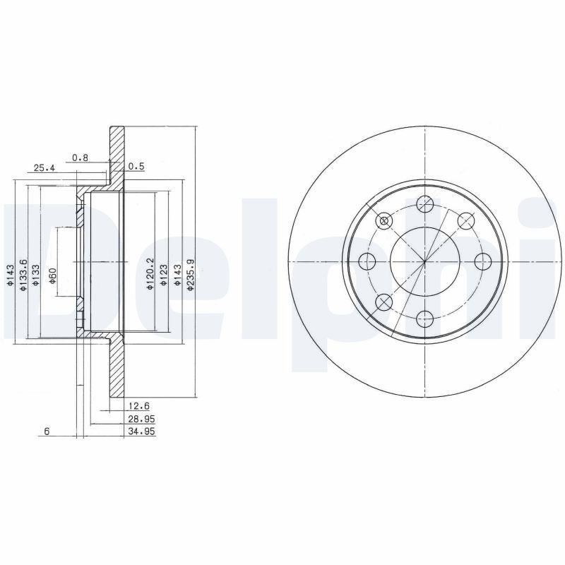 DELPHI BG2148 Brake disc