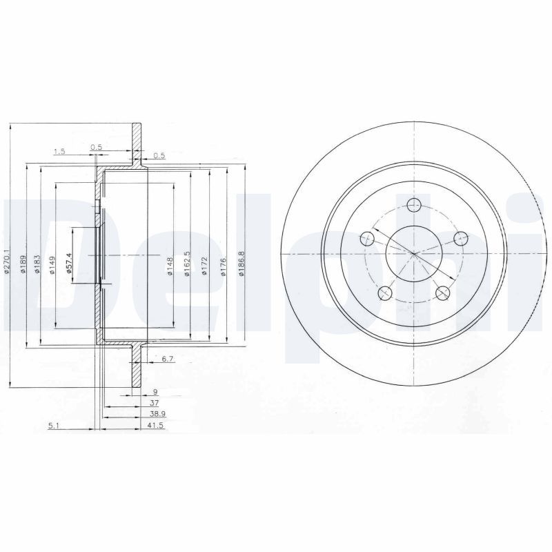 DELPHI BG3593 Brake disc