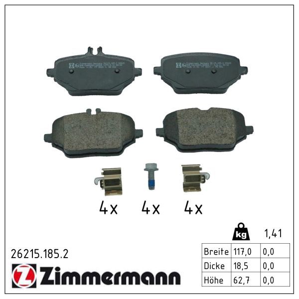 ZIMMERMANN 26215.185.2 Brake pad set, disc brake