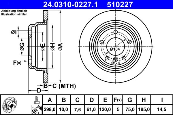 ATE 24.0310-0227.1 Brake disc