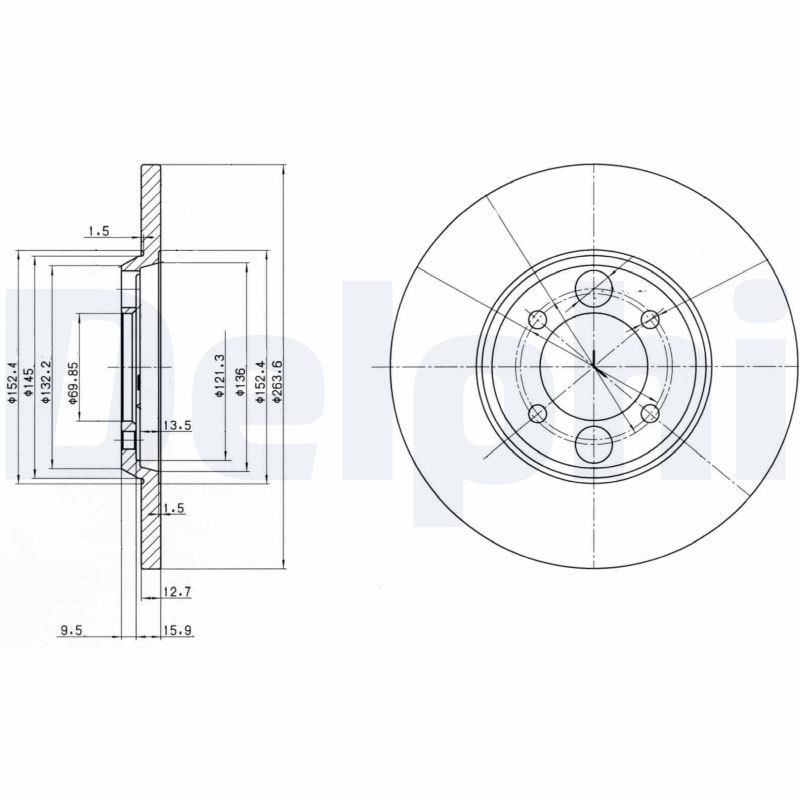 DELPHI BG2084 Brake disc