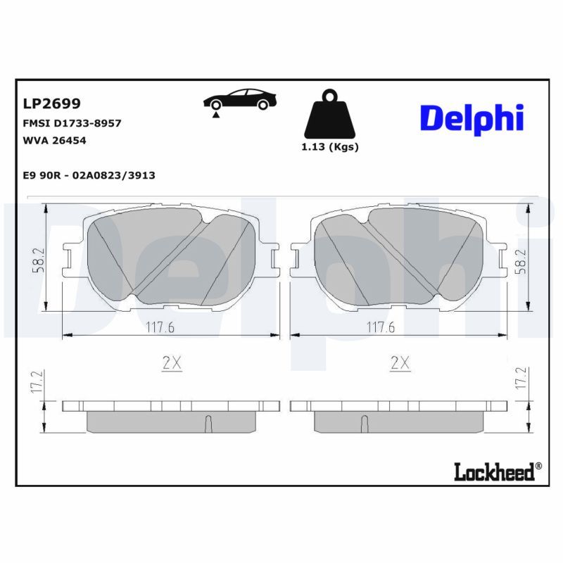 DELPHI LP2699 Brake pad set, disc brake