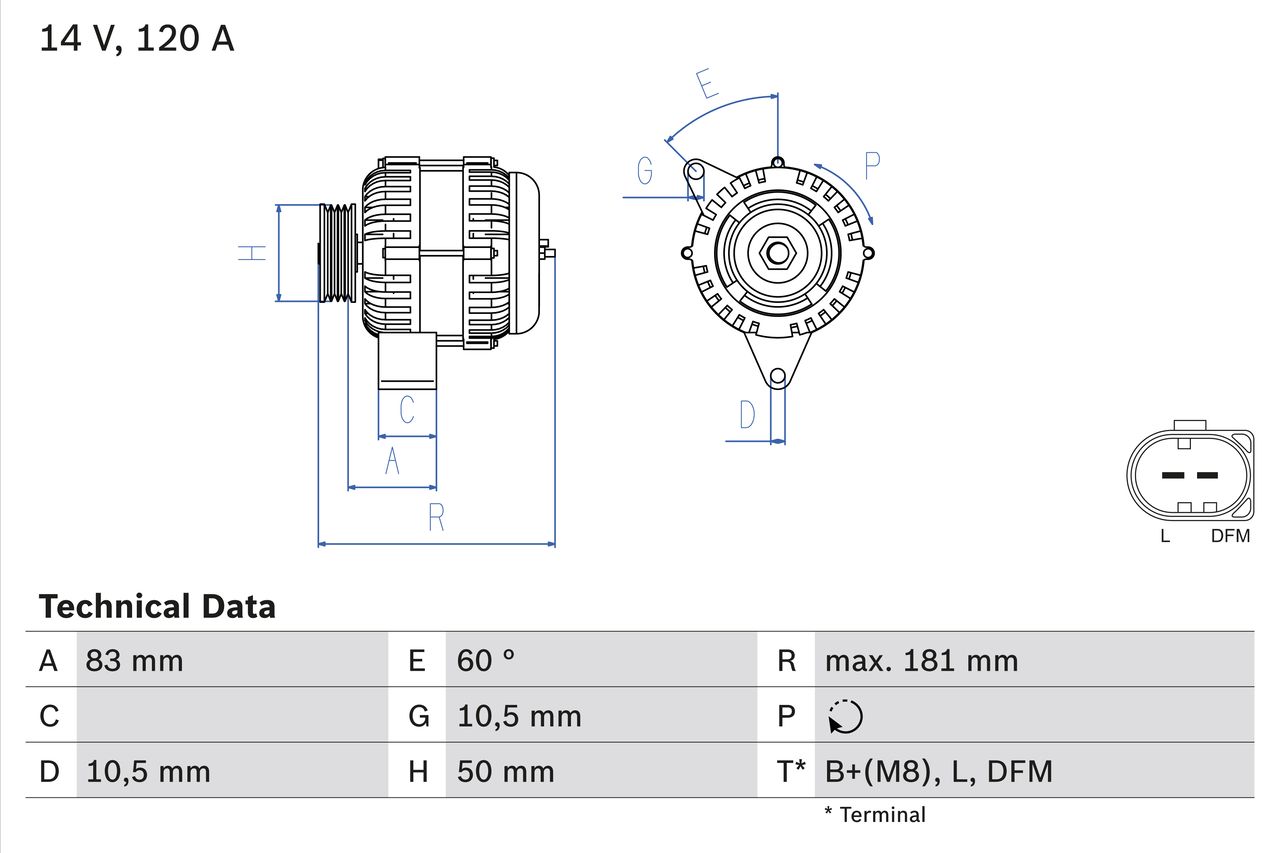 BOSCH 0 986 047 530 Alternator