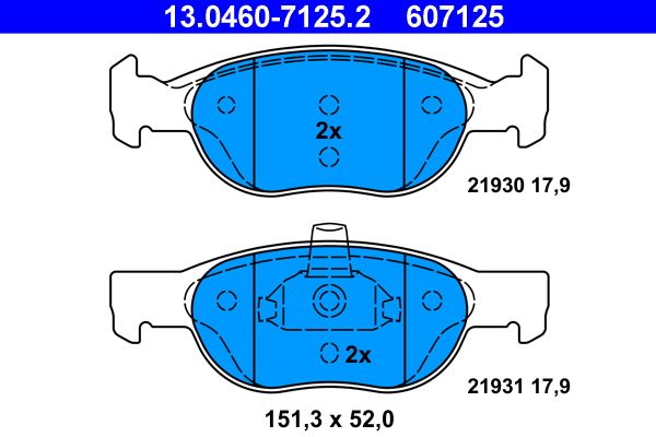 ATE 13.0460-7125.2 Brake pad set, disc brake