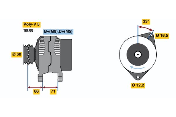 BOSCH 0 986 040 621 Alternator