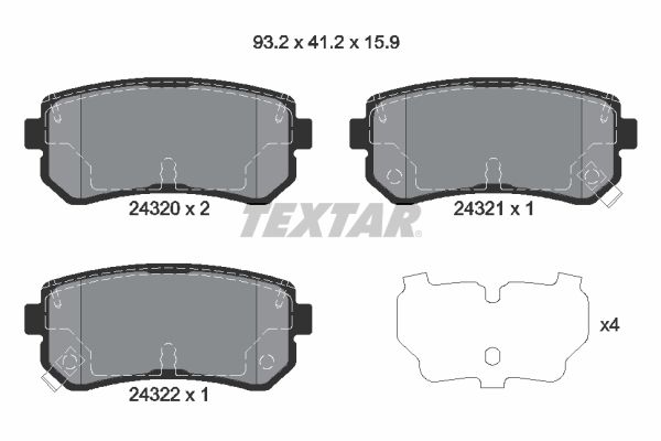 TEXTAR 2432001 Brake pad set, disc brake