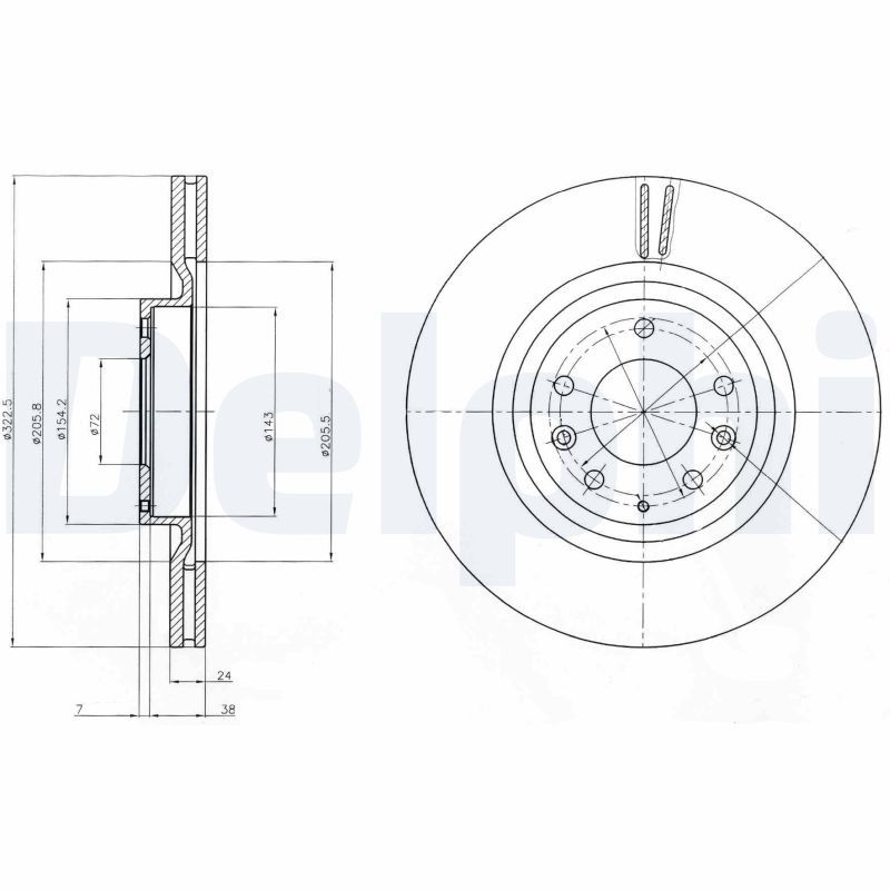 DELPHI BG4028 Brake disc