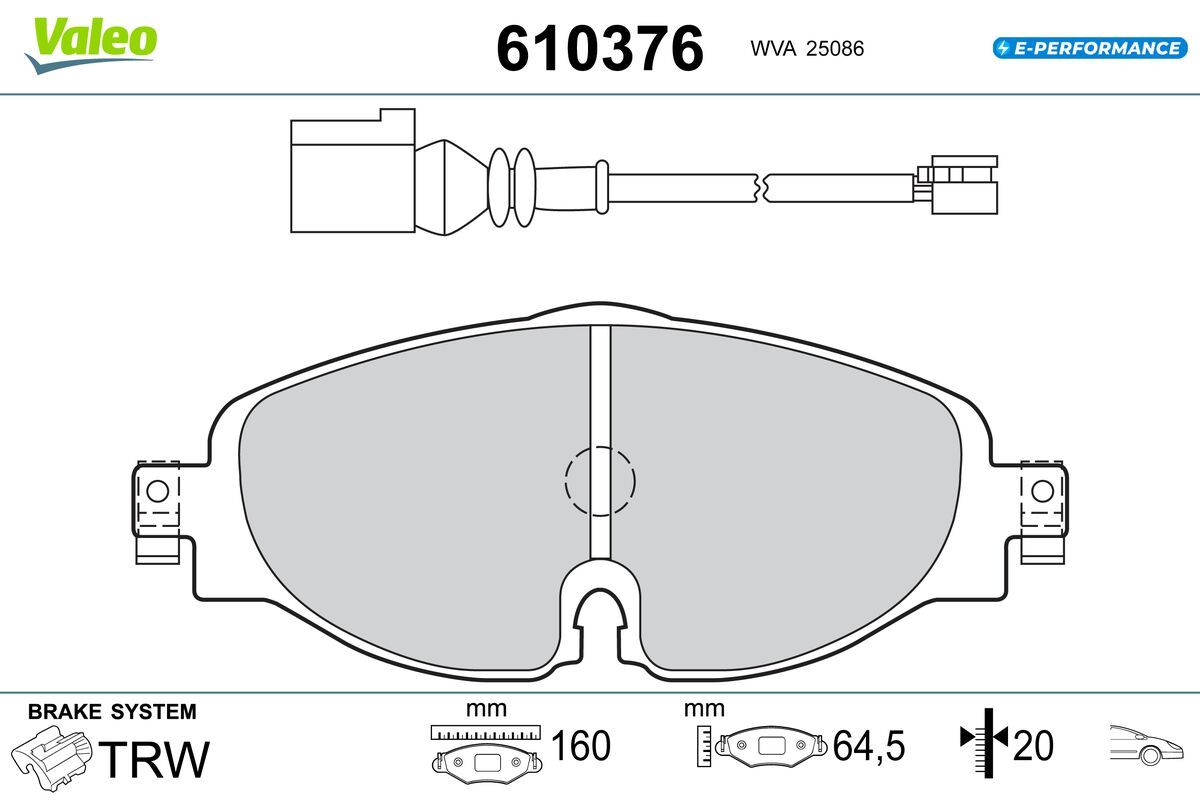 VALEO 610376 Brake pad set, disc brake
