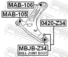 Mounting, control/trailing arm-1