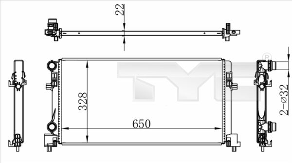 TYC 737-0073 Radiator, engine cooling