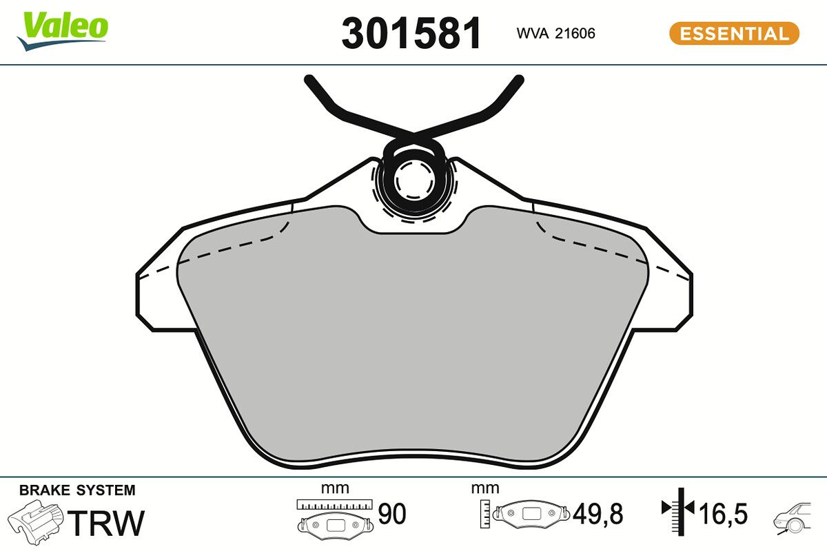 VALEO 301581 Brake pad set, disc brake