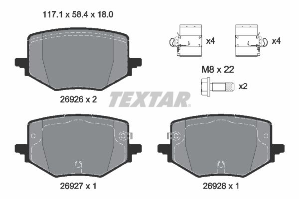 TEXTAR 2692601 Brake pad set, disc brake