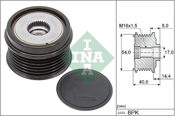 SCHAEFFLER INA 535 0334 10 Alternator freewheel clutch