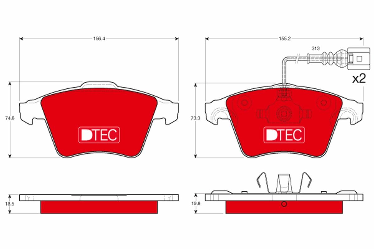 TRW GDB1651DTE Brake pad set, disc brake