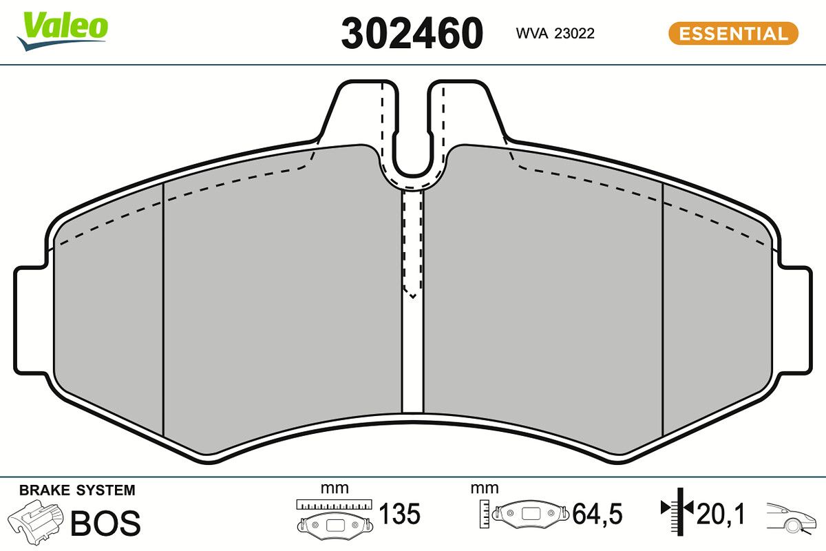 VALEO 302460 Brake pad set, disc brake
