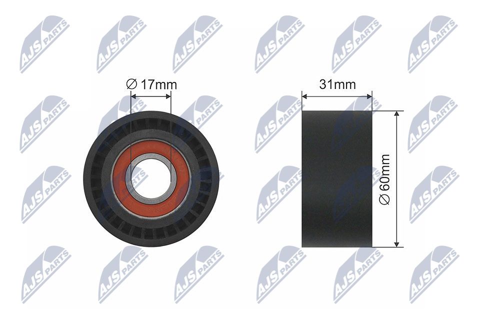 NTY RNK-PL-014 Deflection/guide pulley, v-ribbed belt
