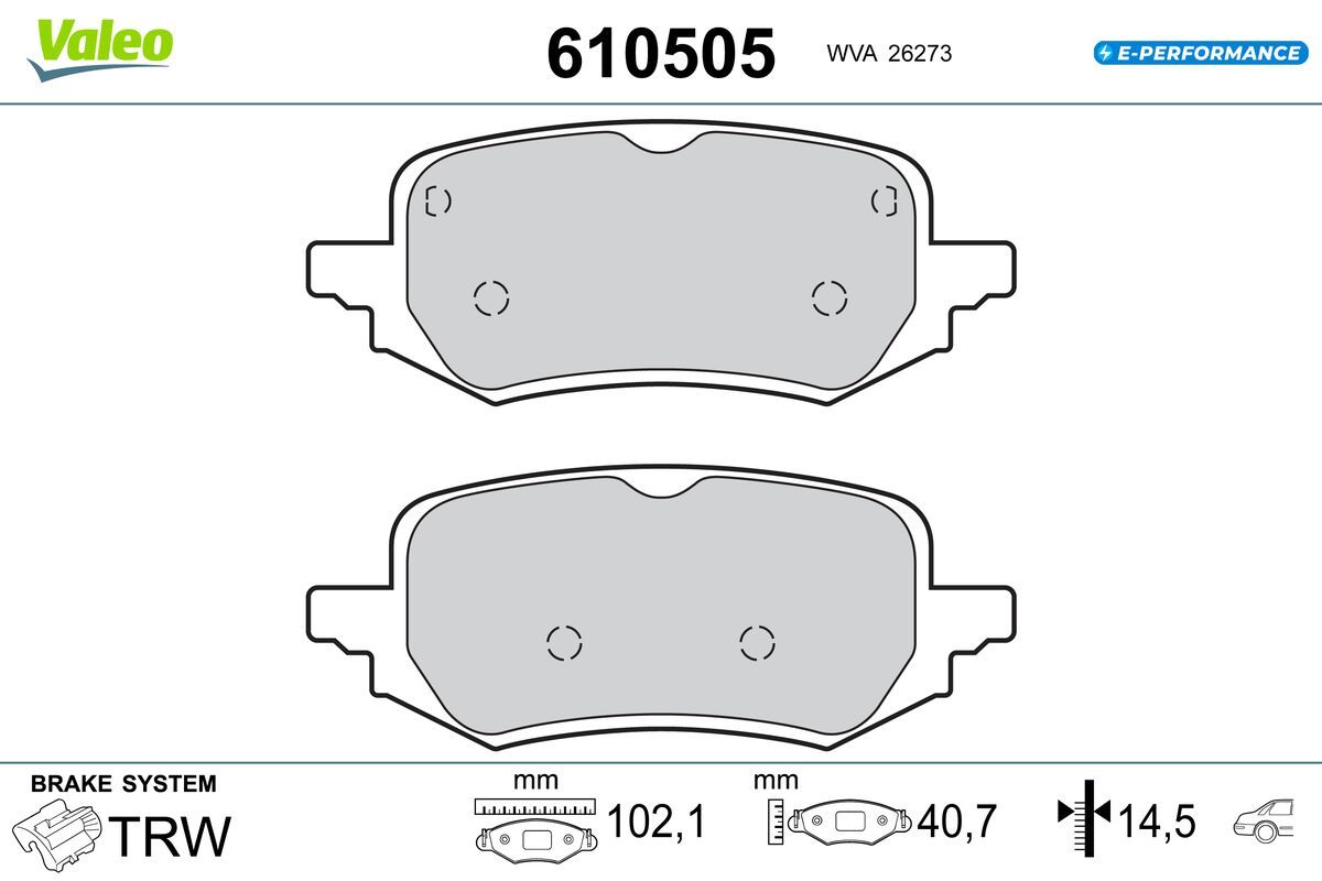 VALEO 610505 Brake pad set, disc brake