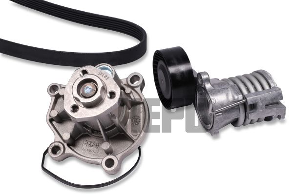 HEPU PK05661 Water pump + v-ribbed belt kit