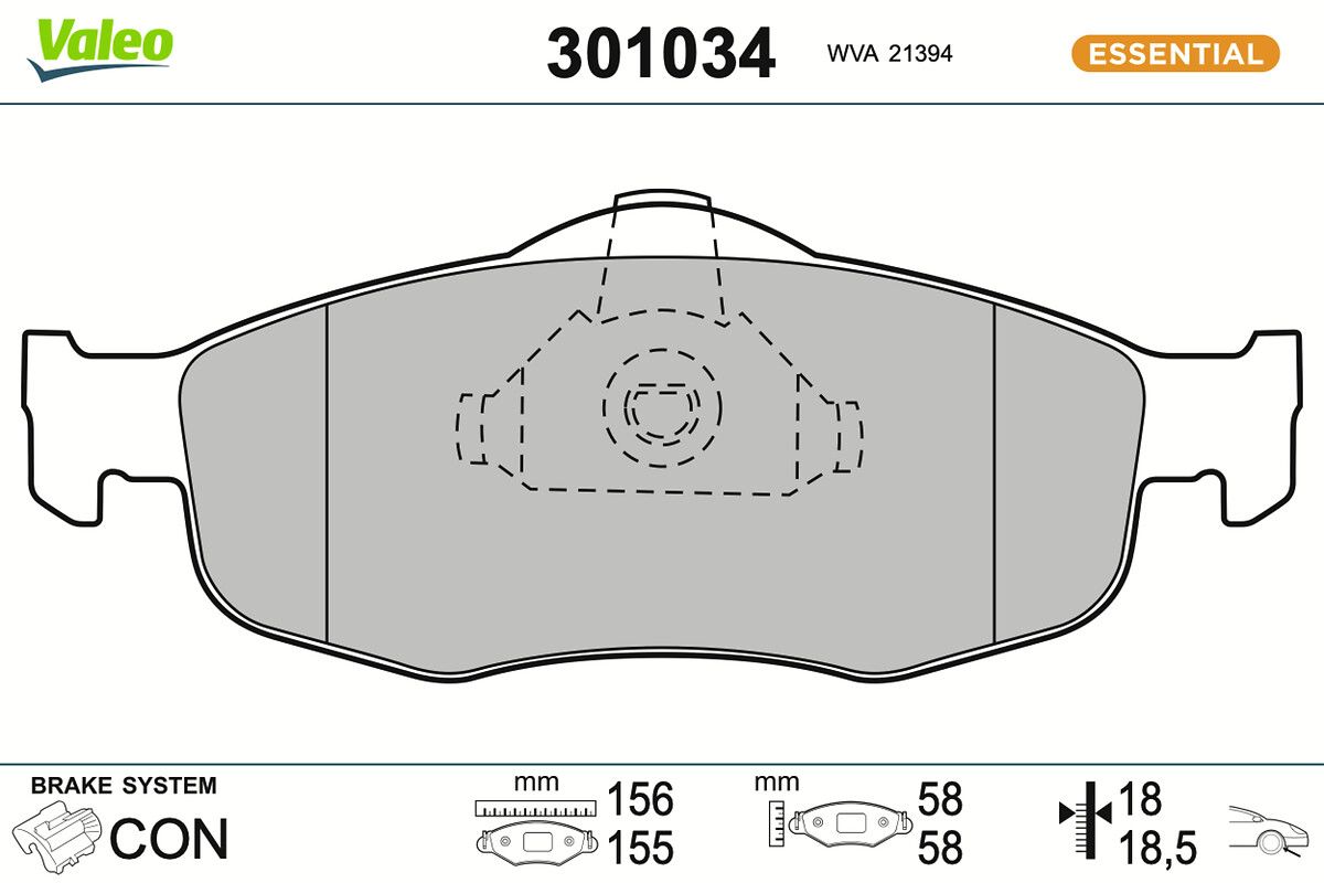 VALEO 301034 Brake pad set, disc brake