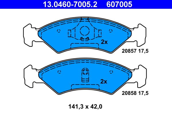 ATE 13.0460-7005.2 Brake pad set, disc brake