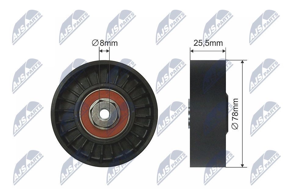 NTY RNK-WW-004 Deflection/guide pulley, v-ribbed belt