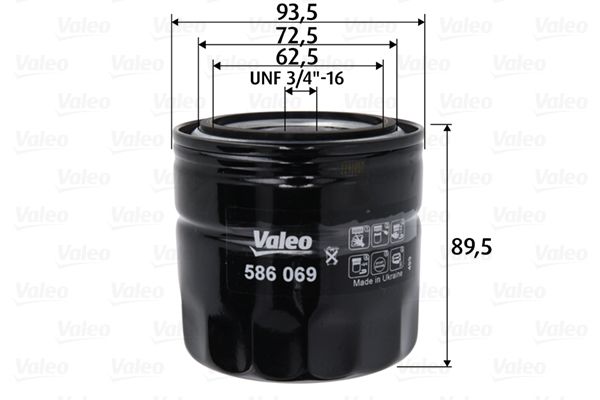 VALEO 586069 Oil filter