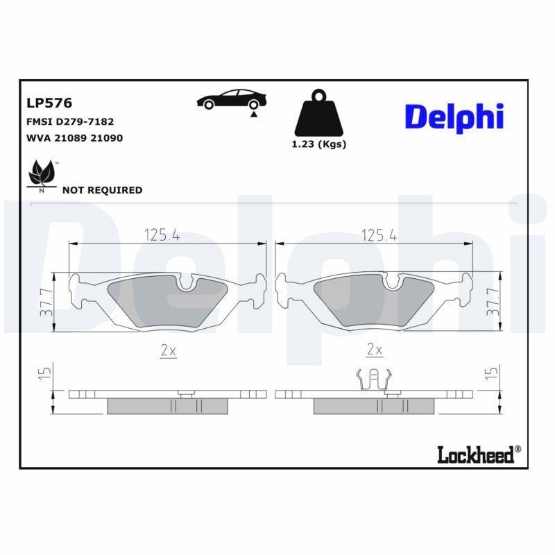 DELPHI LP576 Brake pad set, disc brake