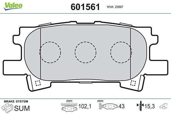 VALEO 601561 Brake pad set, disc brake