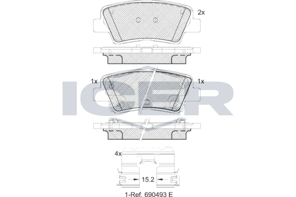 ICER 182036-066 Brake pad set, disc brake