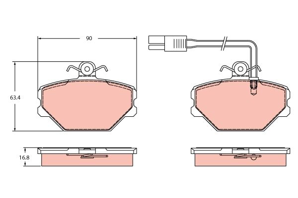 TRW GDB2396 Brake pad set, disc brake
