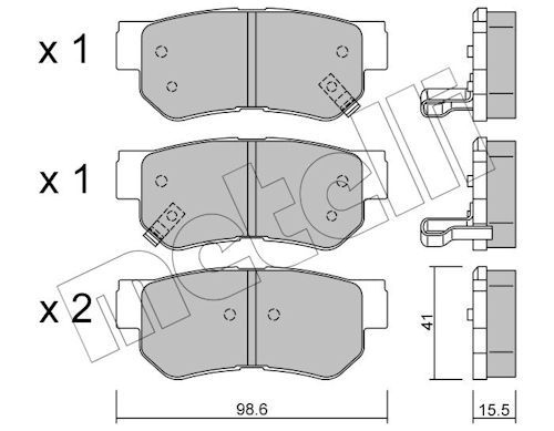 METELLI 22-0365-0 Brake pad set, disc brake