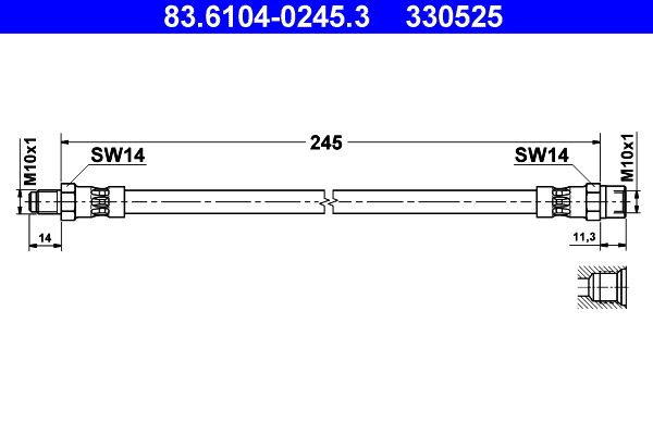 ATE 83.6104-0245.3 Brake hose