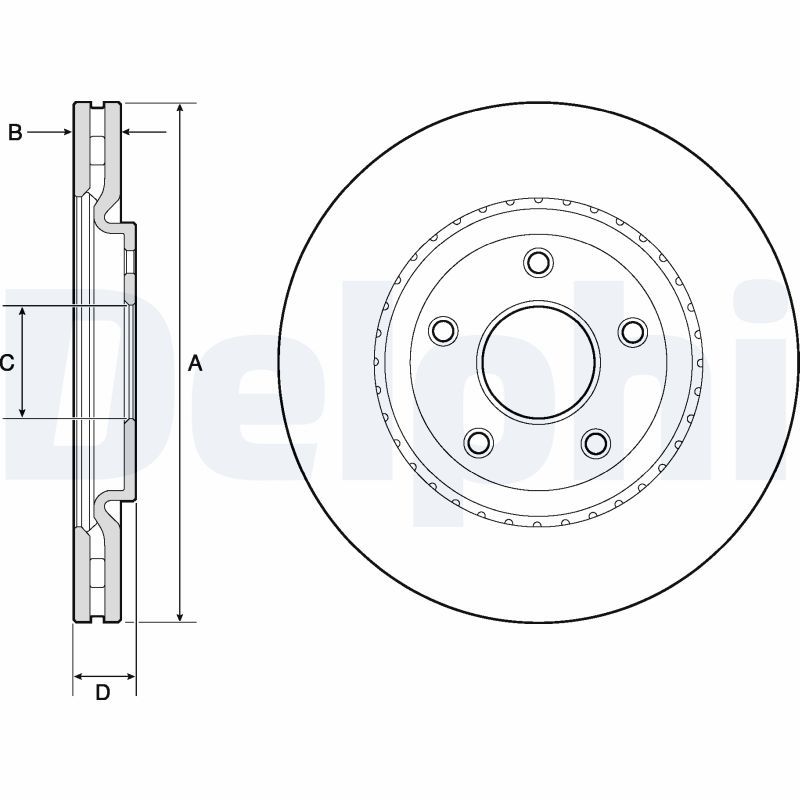 DELPHI BG4759C Brake disc