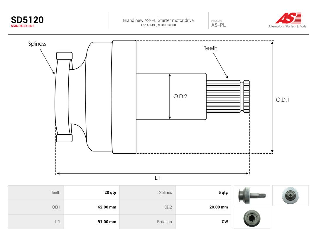 Pinion, starter-3
