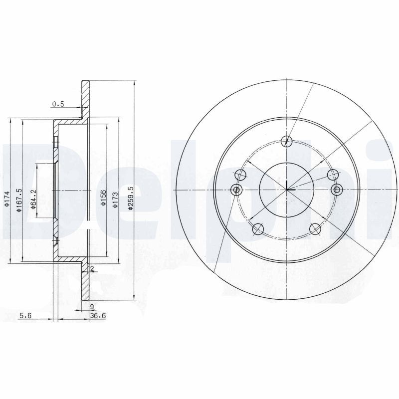 DELPHI BG3906 Brake disc