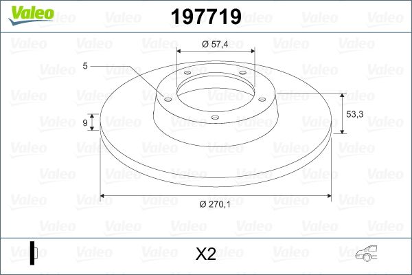 VALEO 197719 Brake disc