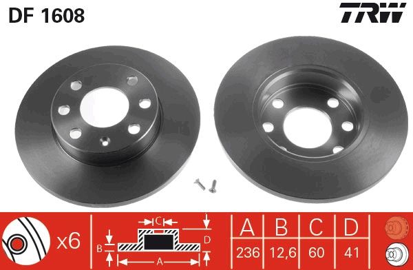 TRW DF1608 Brake disc