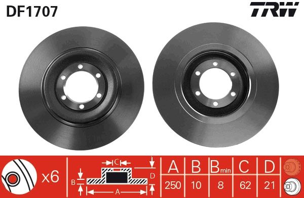 TRW DF1707 Brake disc